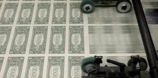 Dollar bills printing