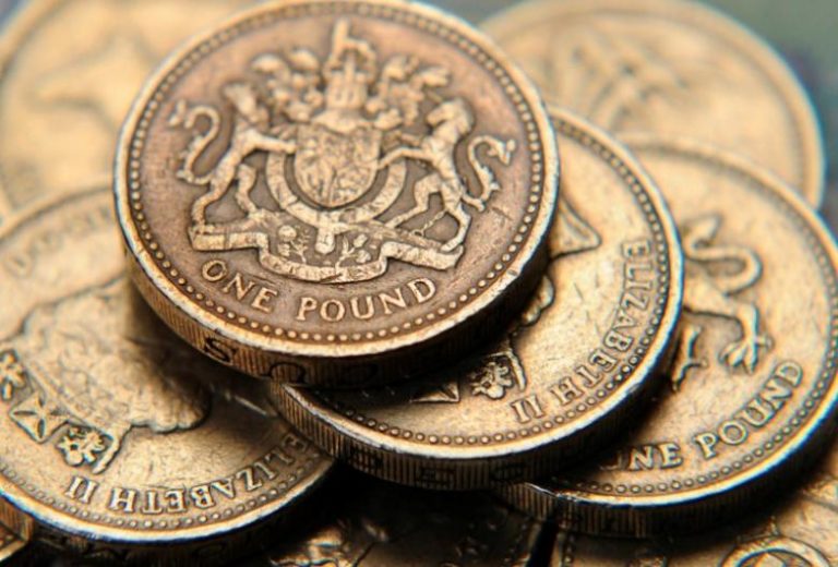 Sterling trades close to three-week low vs. surging dollar