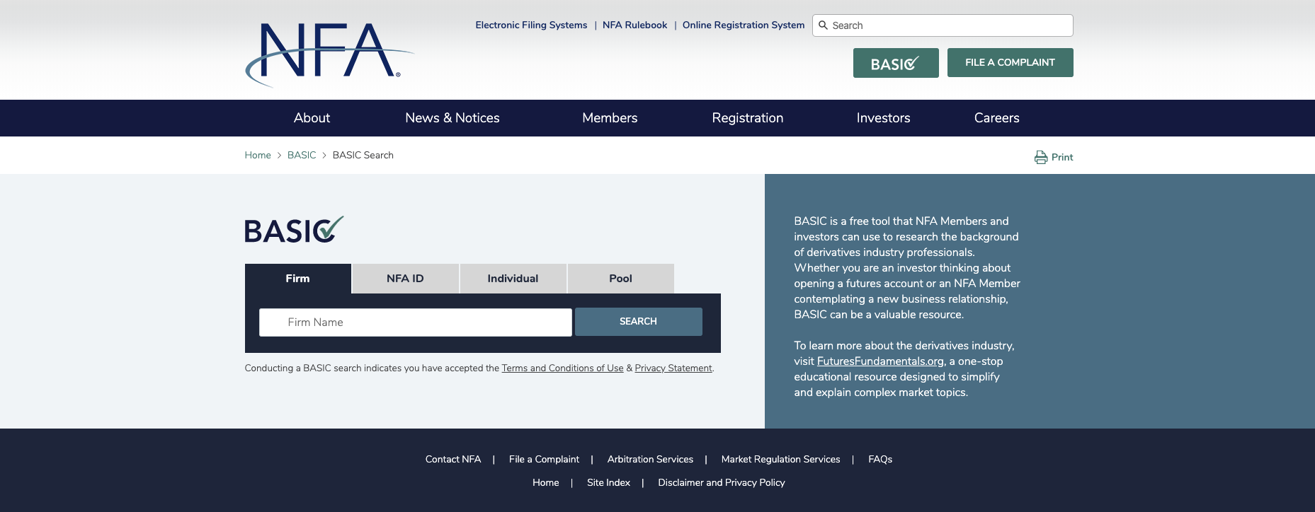 Background Affiliation Status Information Center (BASIC)