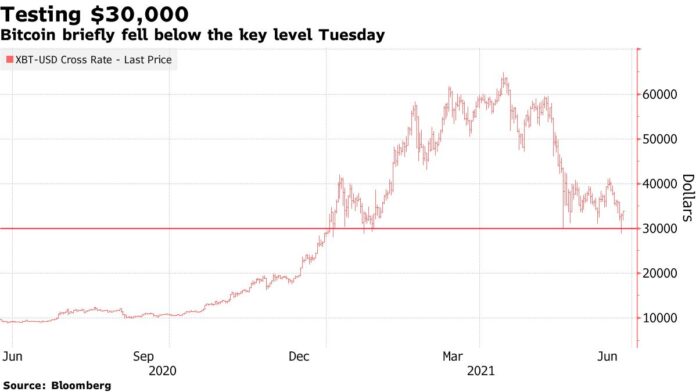 Bitcoin Bounces Back After Tumbling Below $30,000 Threshold